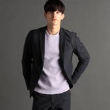 67ネイビー | ヘリンボンストレッチ セットアップジャケット | NICOLE