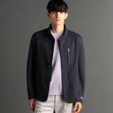 67ネイビー | ジオメトリックジャージ ドライバーズジャケット | NICOLE