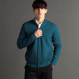 60ブルー | ダイヤジャカード ドライバーズニットブルゾン | NICOLE