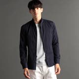 67ネイビー | トリコットワッシャー スタンドカラーシャツ | NICOLE