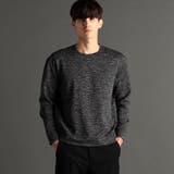 39チャコールグレー | メランジボーダージャカード クルーネックプルオーバー | NICOLE