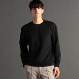 49ブラック | メランジボーダージャカード クルーネックプルオーバー | NICOLE