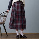 01レッド | チェックプリーツセットスカート | NICOLE