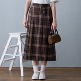13ブラウン | チェックプリーツセットスカート | NICOLE