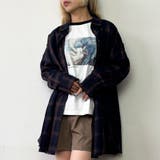 67ネイビー | オンブレチェックシャツ | NICOLE