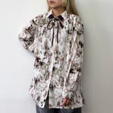 18ベージュ | ダブルカラー柄ブラウス | NICOLE