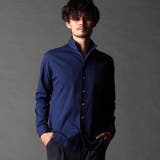 60ブルー | リバーシブルドビー スタンドカラーシャツ | NICOLE
