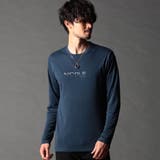 60ブルー | ロゴ刺繍長袖Tシャツ | NICOLE