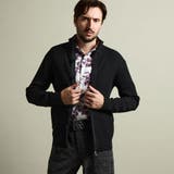 49ブラック | プレーティングリブジャカードニットジップブルゾン | NICOLE