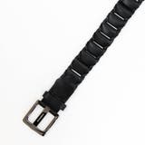 49ブラック | ピースメッシュレザーベルト | NICOLE