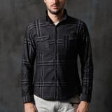 フロッキープリントスタンドカラーシャツ | NICOLE | 詳細画像6 