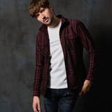 07ボルドー | フロッキープリントスタンドカラーシャツ | NICOLE