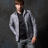 09ホワイト | フロッキープリントスタンドカラーシャツ | NICOLE