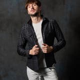 39チャコールグレー | フロッキープリントスタンドカラーシャツ | NICOLE