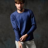 67ネイビー | バイヤスジャカードクルーネック長袖プルオーバー | NICOLE