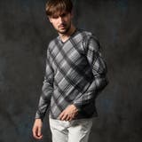 49ブラック | ブリスターチェックＶネックプルオーバー | NICOLE