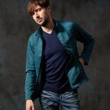 60ブルー | メランジダブルフェイスジップアップブルゾン | NICOLE