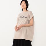 19ライトグレー | フロントロゴチュニック丈ビッグTシャツ | NICOLE