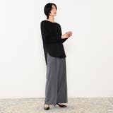 裾切り替え布帛ドッキングロングTシャツ | NICOLE | 詳細画像3