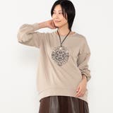 19ライトグレー | 刺繍ロゴ入りダンボールプルオーバー | NICOLE
