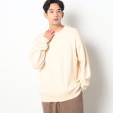 09ホワイト | 片畦編みリブクルーネックニット | NICOLE