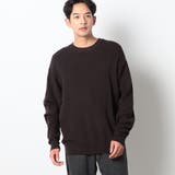 17ダークブラウン | 片畦編みリブクルーネックニット | NICOLE