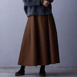 13ブラウン | キルティングフレアスカート | NICOLE