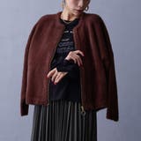 13ブラウン | シャギーZIPカーディガン | NICOLE