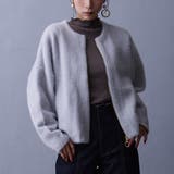 19ライトグレー | シャギーZIPカーディガン | NICOLE