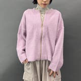 88ラベンダー | シャギーZIPカーディガン | NICOLE