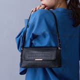 49ブラック | クロコ型押しスクエアバッグ | NICOLE