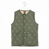 46カーキ | 【TAION】ミリタリークルーネックダウンベスト | NICOLE