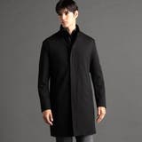 49ブラック | ダブルジャカードニット スタンドカラーコート | NICOLE