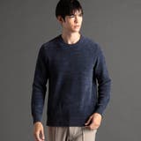 67ネイビー | メランジベロア クルーネックニット | NICOLE