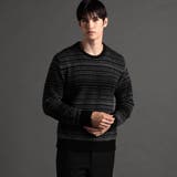 39チャコールグレー | グラデーションボーダー クルーネックニット | NICOLE