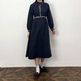 67ネイビー | オリエンタル刺繍ワンピース | NICOLE
