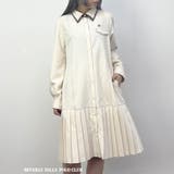 28オフホワイト | ダブルカラープリーツワンピース | NICOLE