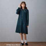 40グリーン | ダブルカラープリーツワンピース | NICOLE