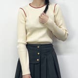 28オフホワイト | バイカラーニットプルオーバー | NICOLE