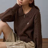 13ブラウン | 【BEVERLY HILLS POLO CLUB】ケーブル編みカーディガン | NICOLE
