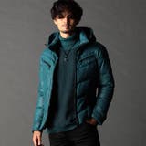 60ブルー | ムラプリントマイクロクロス ダウンブルゾン | NICOLE