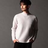 09ホワイト | リンクスバスケットモックネックニット | NICOLE