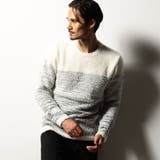 09ホワイト | 【RIELABO】グラデーションクルーネックニット | NICOLE