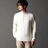 09ホワイト | ハーフジッププルオーバーニット | NICOLE