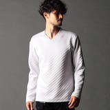 19ライトグレー | ブリスターバイヤスジャカードVネックプルオーバー | NICOLE