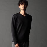 49ブラック | ブリスターバイヤスジャカードVネックプルオーバー | NICOLE