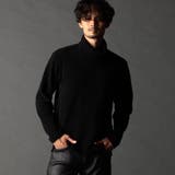 49ブラック | ブロックチェックベロア オフタートルプルオーバー | NICOLE