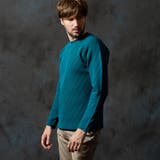 60ブルー | バイアスダブルフェイス クルーネックニット | NICOLE