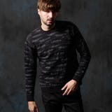 49ブラック | カモフラブリスタージャカードクルーネックニット | NICOLE