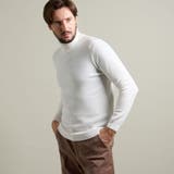 09ホワイト | 【HIDEAWAYS BLACK】シルク混 ミラノリブタートルネックニット | NICOLE